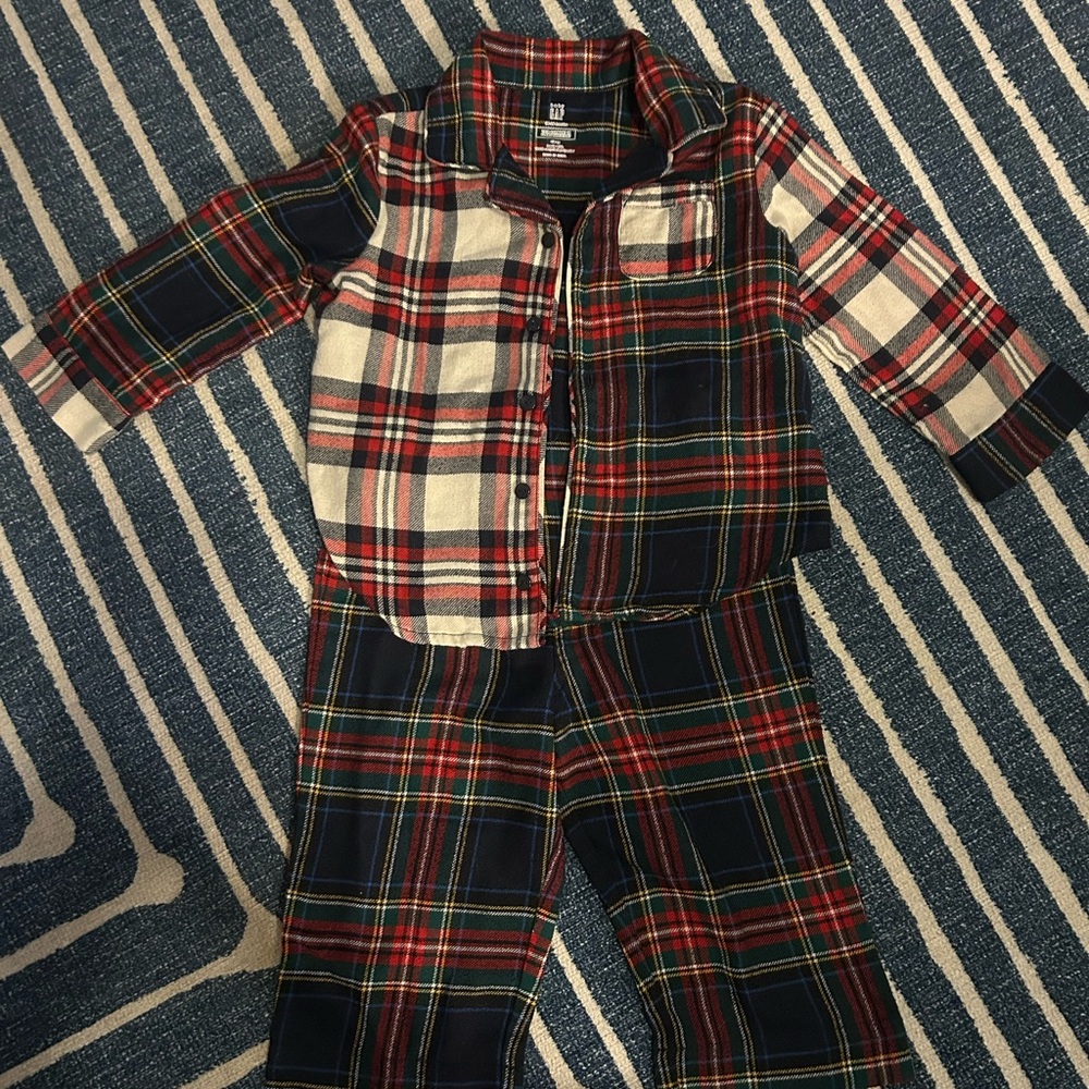 Baby GAP Multicolor Plaid Kids Christmas Pajama Set